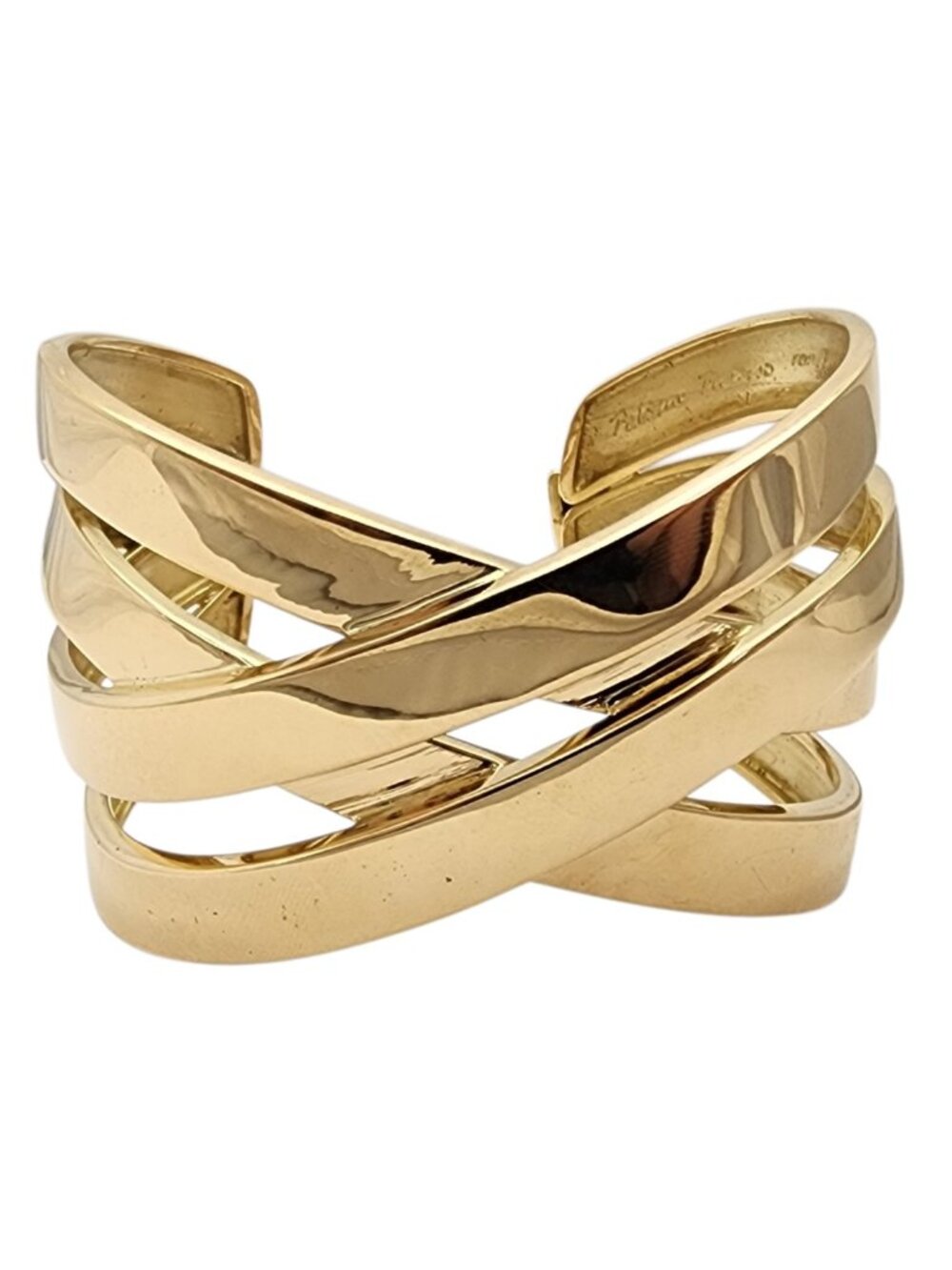 Vintage Tiffany & Co. Paloma Picasso France 18K Yellow Gold Cuff Bracelet #25991